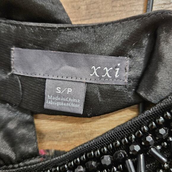 XXI Peacock Layered Tunic Beaded High Neck Top Small Fairy Retro Glam Feather - Picture 10 of 14